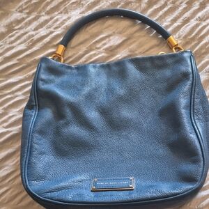 Marc By Marc Jacobs Blue Shoulder Bag with Gold Hardware